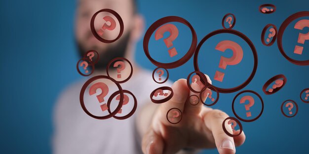 Infinite question marks, original 3d illustration