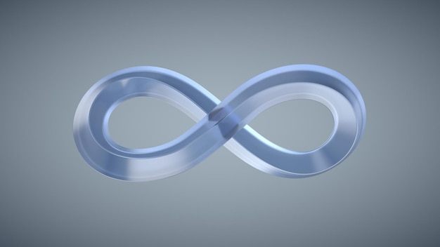 Infinity glass sign on grey background Premium Photo