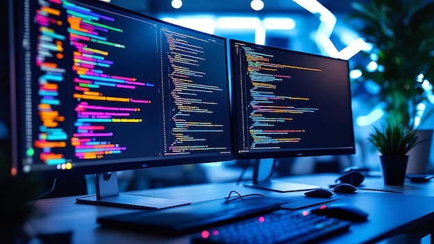 Innovative software engineering dynamic programming and application development visualized on a modern computer monitor