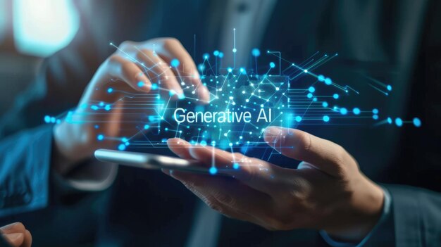 Interact with ai artificial intelligence brain processor generative ai llms