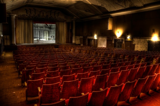interior of illuminated old theater