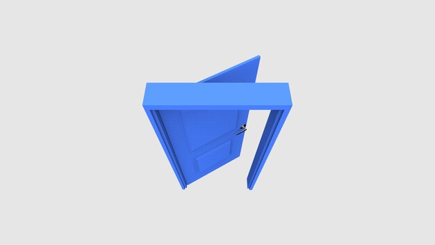 Isolated door illustration 3d rendering