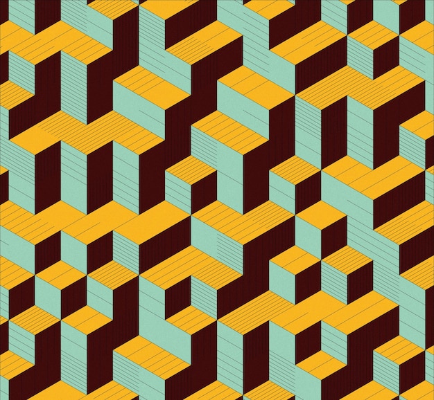isometric cube multicolored and noise texture gradient background 3d isometric cube banner wallp