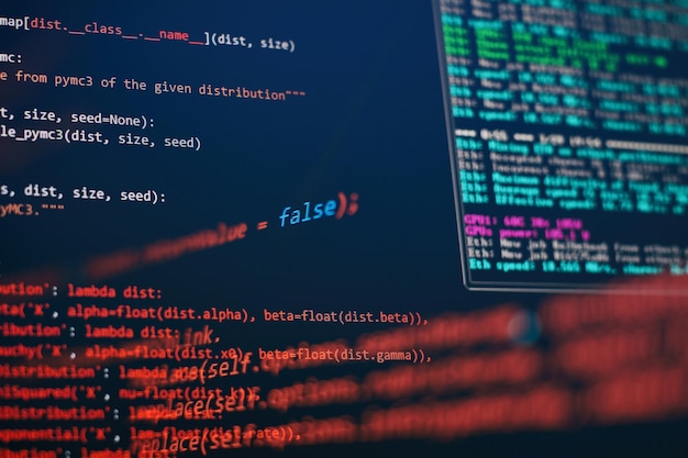 it business python code computer screen mobile application design concept