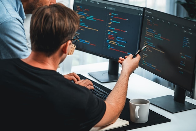 It developers discussing online software development information sellable