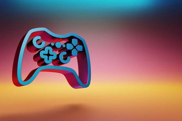 joystick video game retro style beautiful blue joystick icons symbol on multicolor bright backgroun