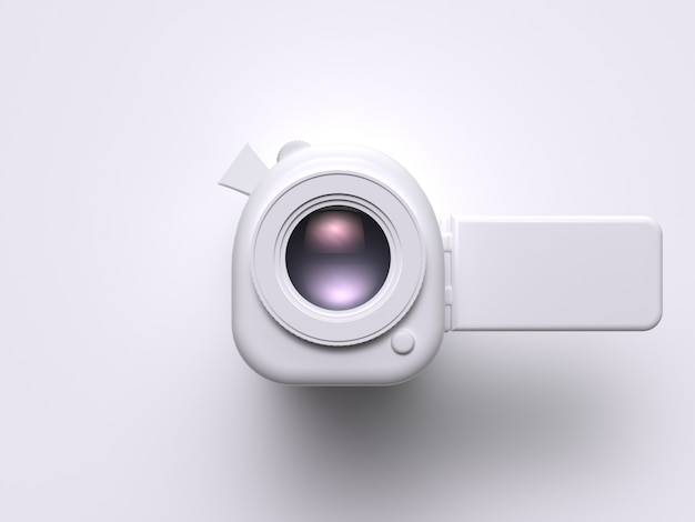 Kết xuất 3d công nghệ máy quay video trắng khái niệm quay phim