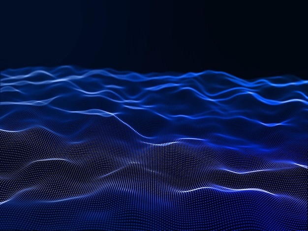 kết xuất 3D của một nền hiện đại với các hạt cyber đang chảy