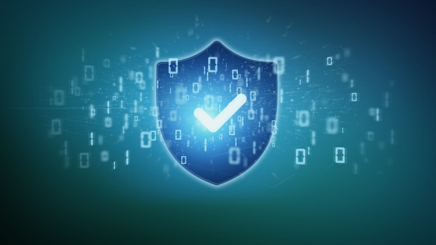 Khái niệm bảo mật web Shield trên nền kết xuất 3d