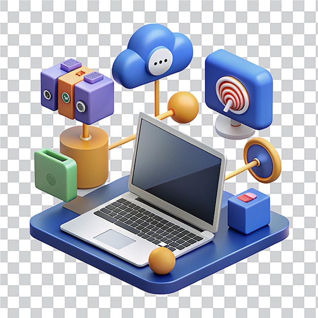 LAN Network 3d Diagram Vector Illustration