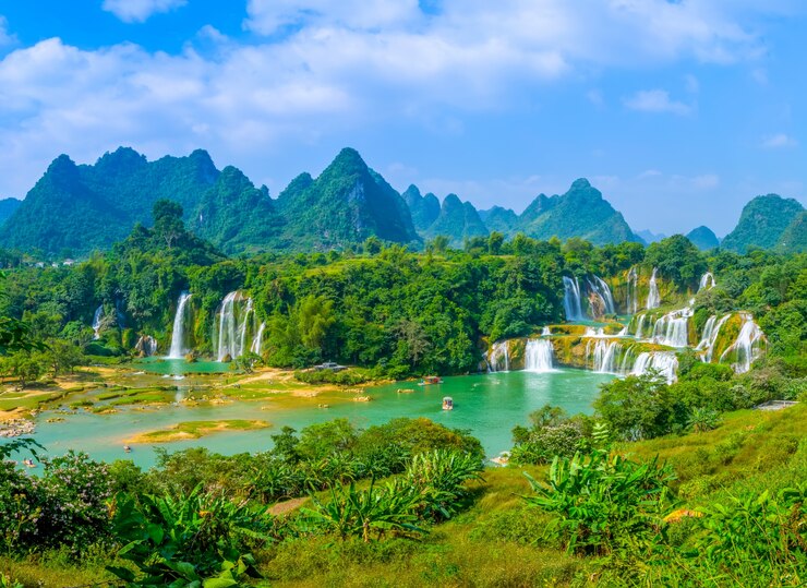 Photo landscape waterfall