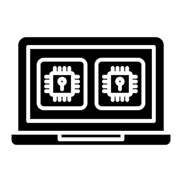 Laptop Glyph Solid Black Illustration
