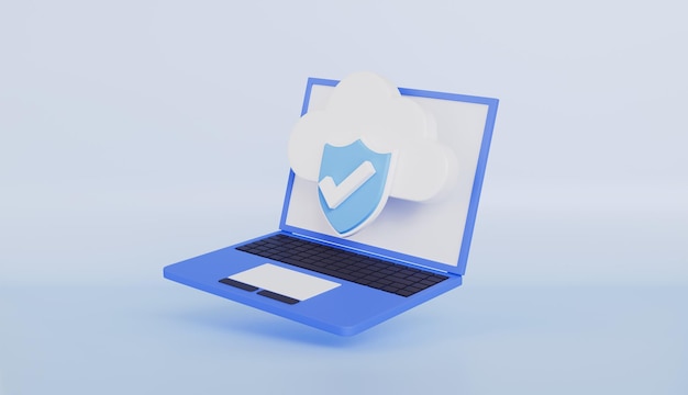 Laptop screen with lock signs for private secure Password firewall secure for protect crime concept