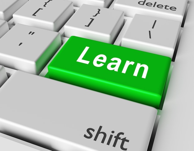 Learn concept. Word Learn on button of computer keyboard.