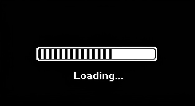 Loading bar animation on black background