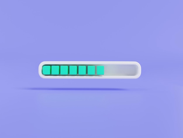 Loading icon Download sign Load icon Data load battery power status Loading file Download Data Folder download Upload file 3d render illustration Cartoon minimal style on purple background