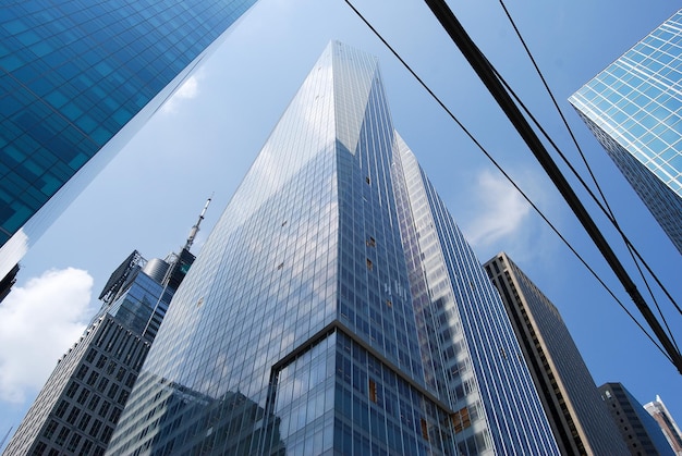 low angle view of modern buildings against sky