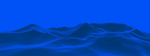 Low poly mountain Blue landscape