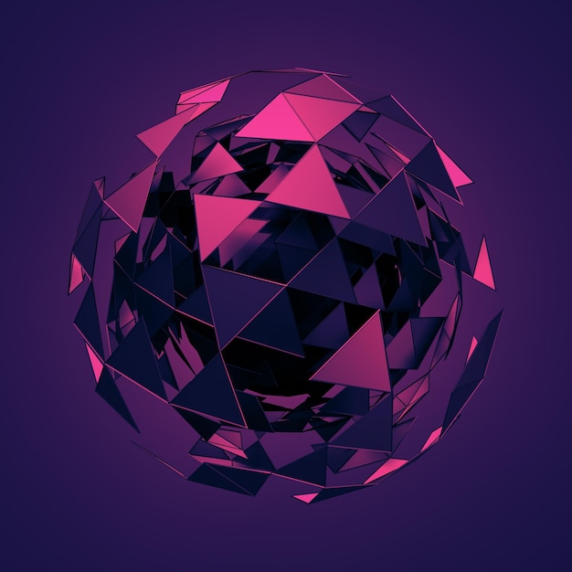 Low Poly Sphere with Chaotic Structure