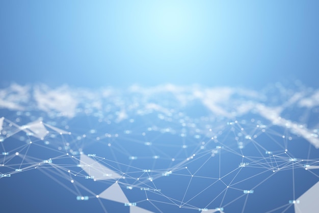 Machine learning Data background Big data Frame background Structural background Background from threads and paths Artificial Intelligence 3d render