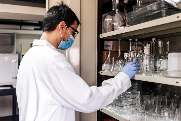Male scientist working in laboratory