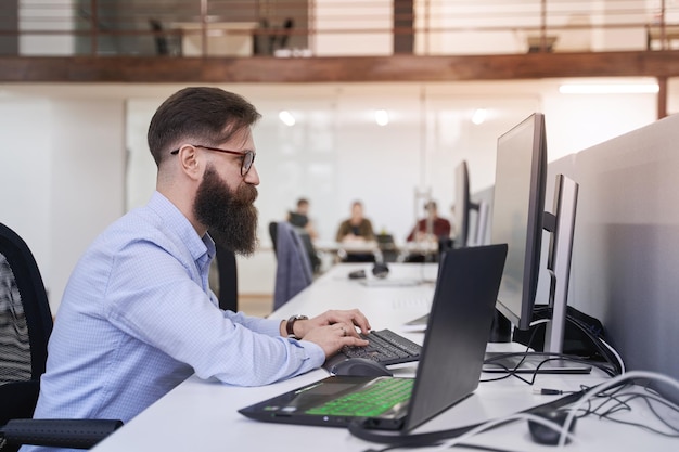Male working in office