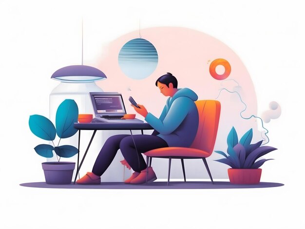 man computer programmer working at computer