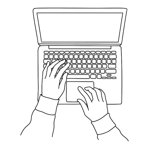 man working on notebook png doodle element transparent background