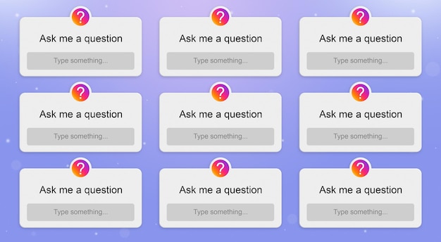 Many Ask me a question instagram form 3d