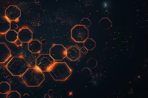 Material science abstract tamplate for presentation crystal lattice and cells AI generated