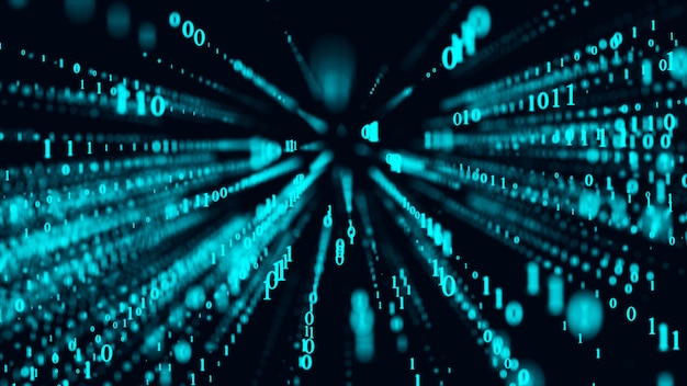 Matrix background with numbers Technological binary code Big data analytics 3d rendering