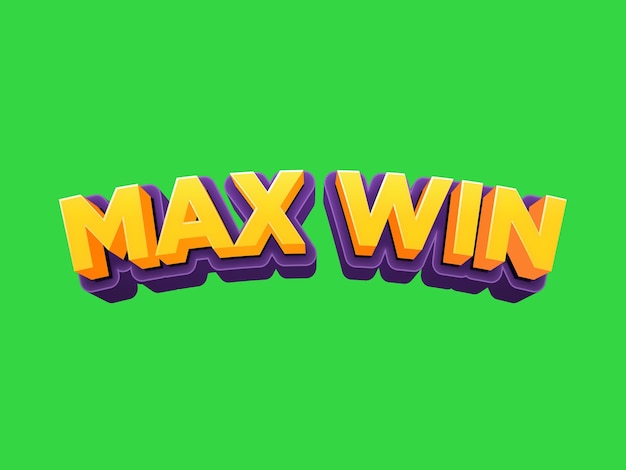 Max Win 3D text effect title