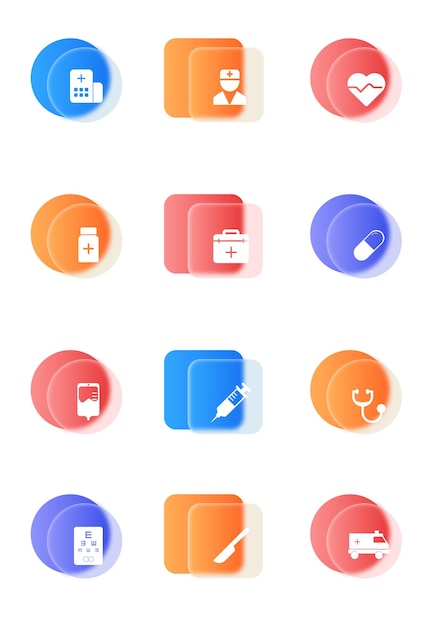Medicine and health care icons