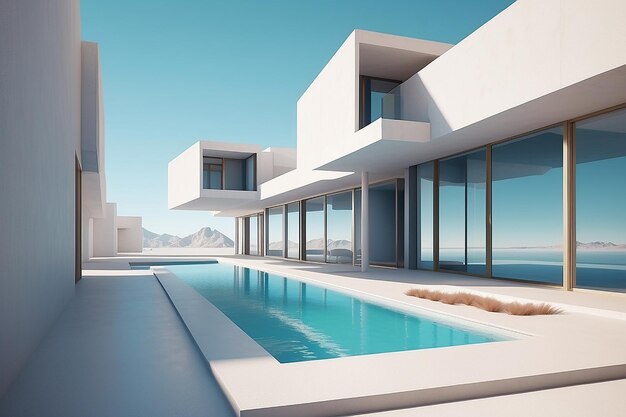 minimal and surreal architecture 3d render
