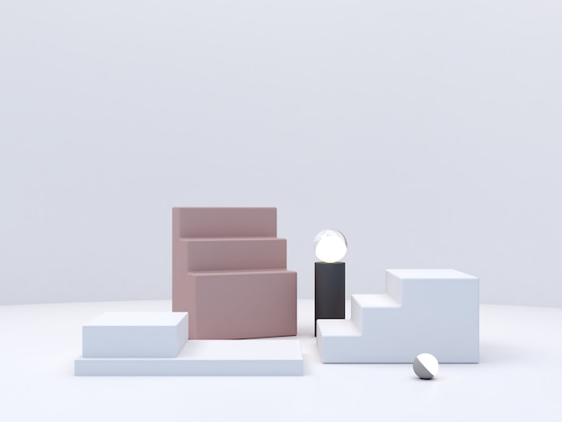 minimal podiums to show a product empty scene with geometrical forms in pastel colors