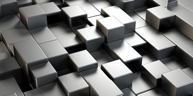 Minimalist abstract digital background featuring silver blocks exuding a sleek and modern aesthetic with clean lines and a simple yet captivating composition Generative Ai