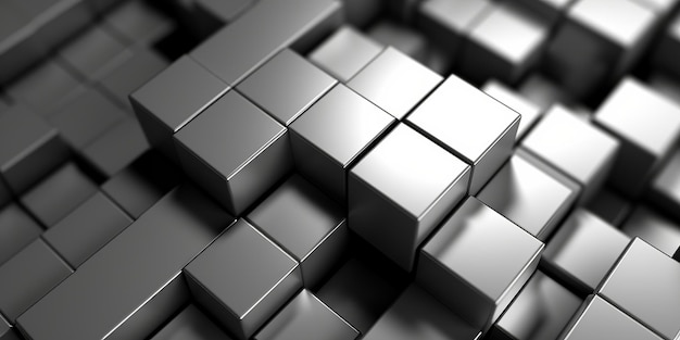 Minimalist abstract digital background featuring silver blocks exuding a sleek and modern aesthetic with clean lines and a simple yet captivating composition Generative Ai