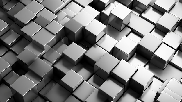 Minimalist abstract digital background featuring silver blocks exuding a sleek and modern aesthetic with clean lines and a simple yet captivating composition Generative Ai