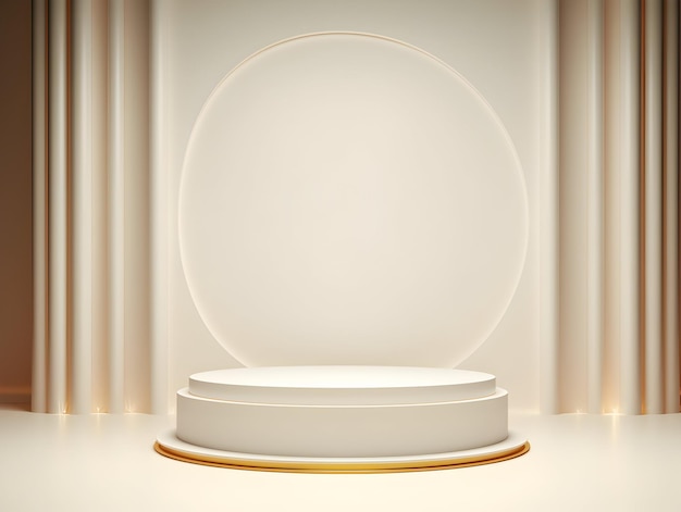 Minimalist podium for product 3d white stage with product stand podium for product presentation