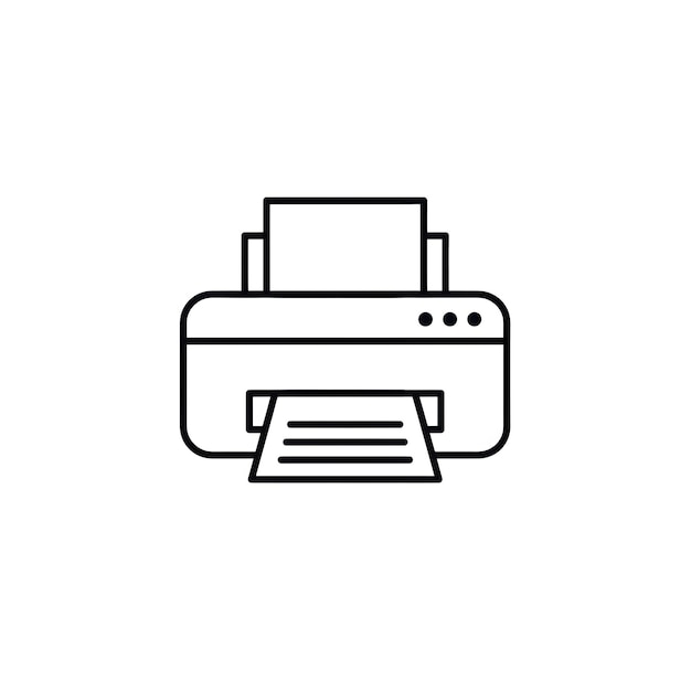 minimalist printer icon with paper outline design