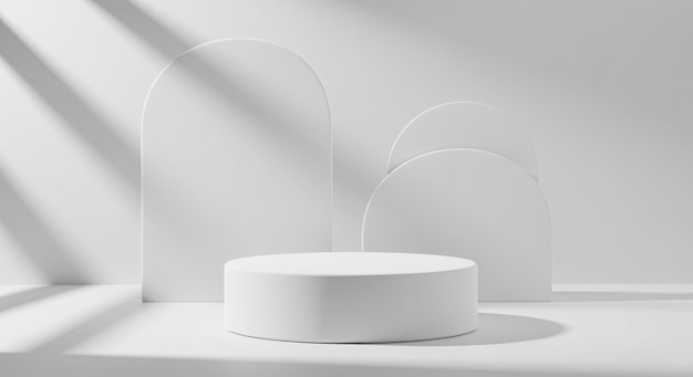 Minimalist White Display Podium for Product Photography