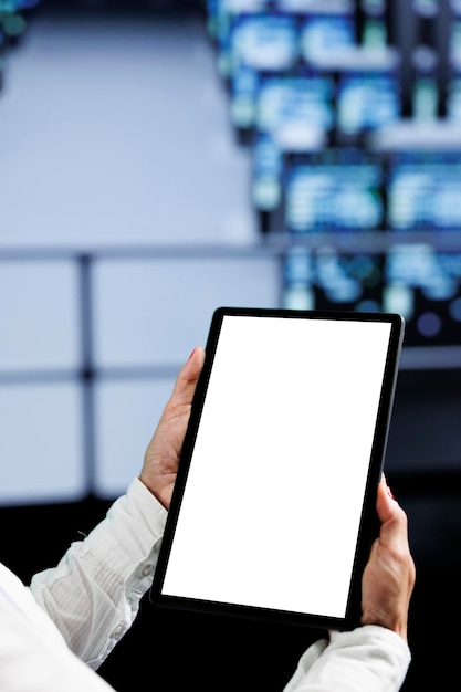 Mock up tablet used for server cabinets