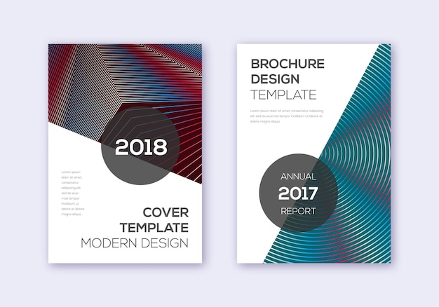 Modern cover design template set Red white blue a