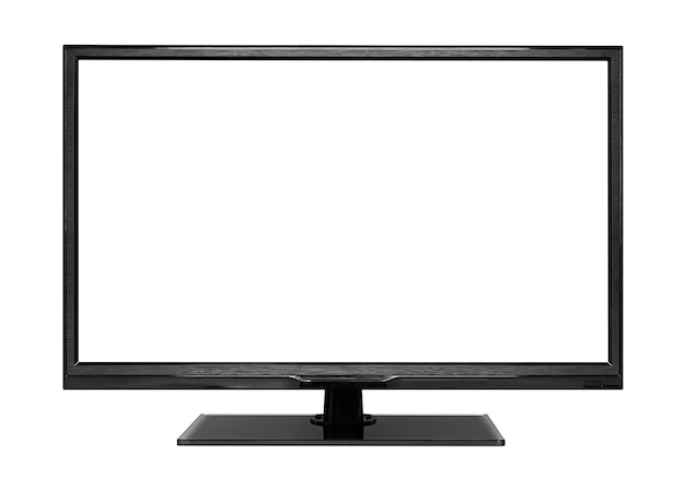 Modern digital computer monitor isolated on white.
