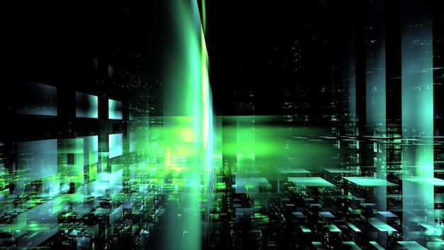 Modern digital technologies cloud computing Digital space architecture design Complex mathematical calculations in a digital environment virtual space 3d render
