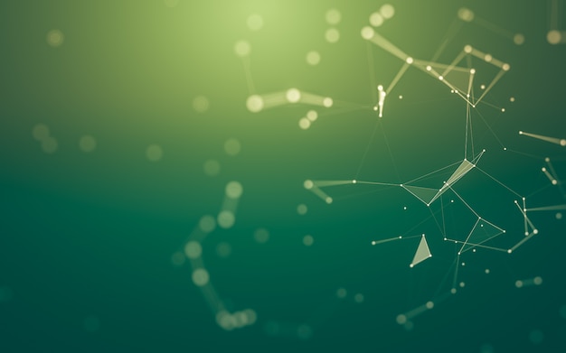 Molecules background with polygonal shapes