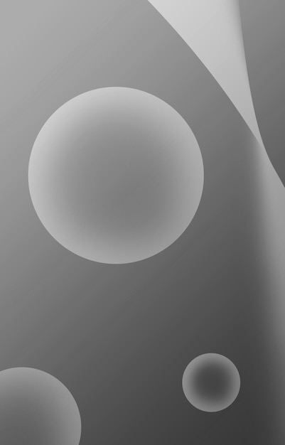 Monochrome 3D Various Size Spheres for Abstract Background