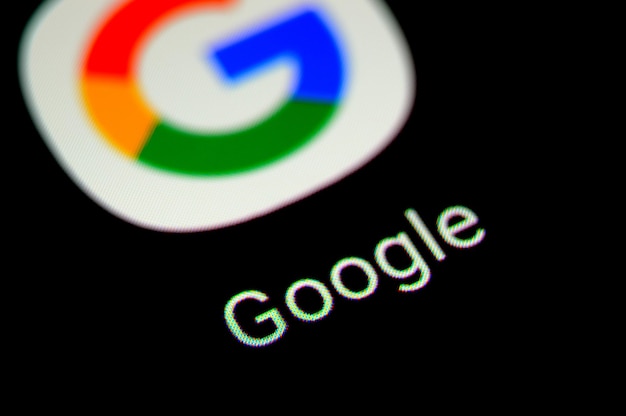 Moscow Russia August 5 2022 Google app icon on android smartphone screen Closeup