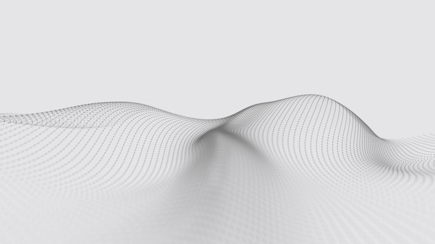 Một làn sóng hạt Làn sóng chấm tương lai trên nền trắng Làn sóng động Làn sóng 3D