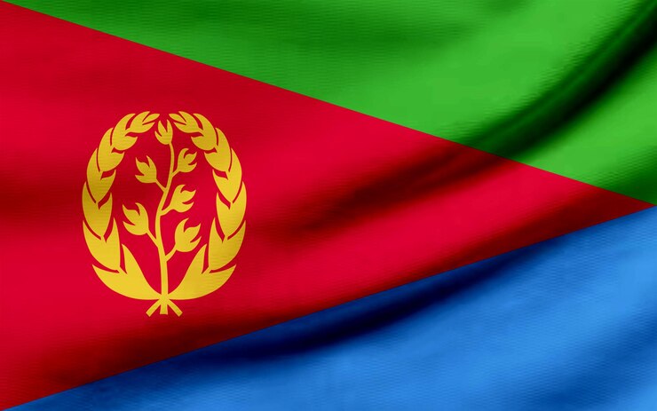 Photo national flag of eritrea flying effect